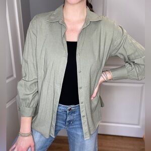 Banana Republic Olive Green Button-Up Shirt